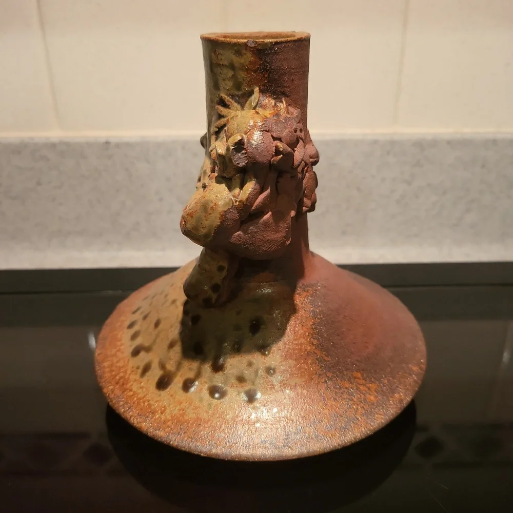 Vintage Studio Japanese Ceramic Dragon Vase with Chop Mark - Picture 2 of 13